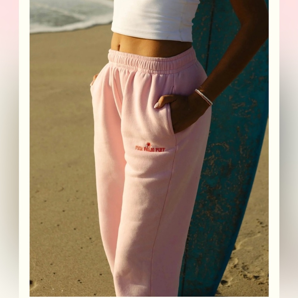 Pink Relaxed-Fit Track Pants